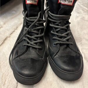 Hunter Black Lace-Up Shoes